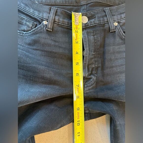 Hudson Riley Crop Relaxed Straight Leg Women's Black Jeans Star Detail Size 27 - Picture 15 of 16